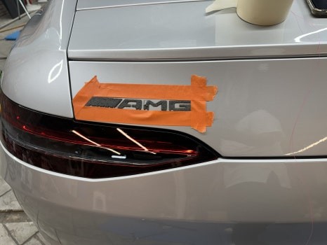 벤츠 AMG GT43 은색에서 고광택필름 화이트로 랩핑하기 용인랩핑 수원랩핑 크롬죽이기와 블랙PPF시공 / 경기 화성