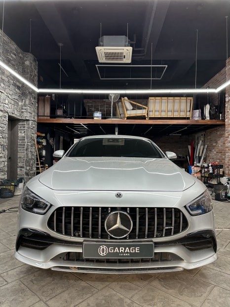 벤츠 AMG GT43 은색에서 고광택필름 화이트로 랩핑하기 용인랩핑 수원랩핑 크롬죽이기와 블랙PPF시공 / 경기 화성