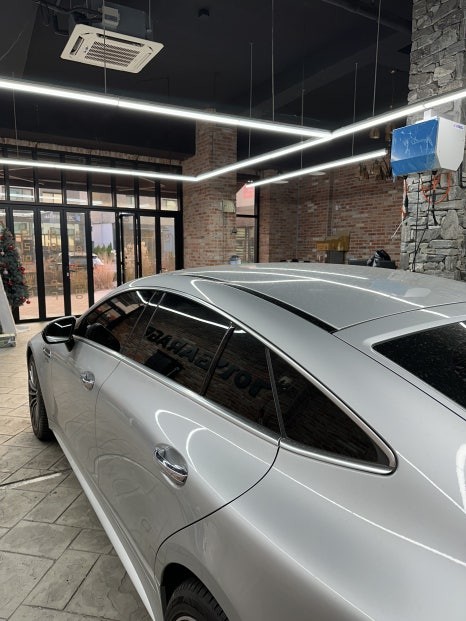 벤츠 AMG GT43 은색에서 고광택필름 화이트로 랩핑하기 용인랩핑 수원랩핑 크롬죽이기와 블랙PPF시공 / 경기 화성