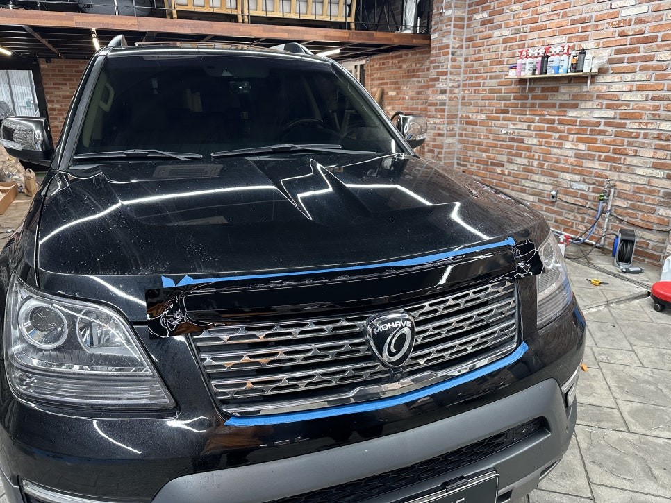 화성랩핑 더뉴 모하비 크롬죽이기와 실내 카본 우드죽이기 / 경기 화성