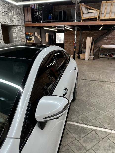 벤츠 AMG GT43 은색에서 고광택필름 화이트로 랩핑하기 용인랩핑 수원랩핑 크롬죽이기와 블랙PPF시공 / 경기 화성