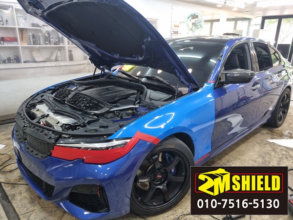 관리잘된 전체랩핑 bmw m340i 사고로  제거 후 다른컬러로 랩핑