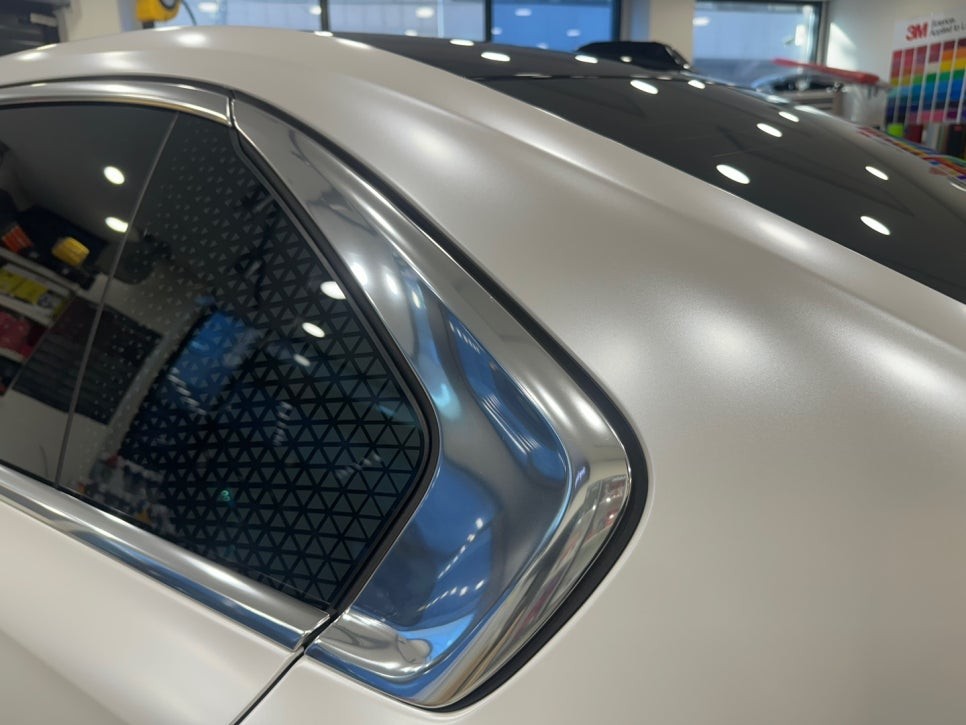[송파 랩핑] BMW 740i 택랩 사틴 화이트 펄 전체랩핑 시공