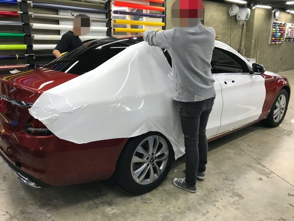 벤츠 C-220D 부분 사고 전체 래핑 / 서울 광진구