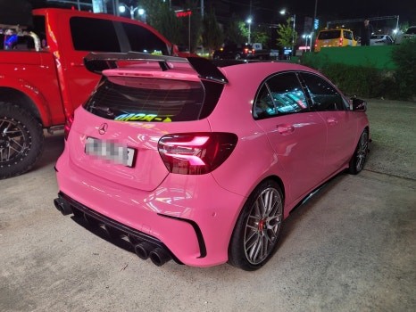 구미 에이로드/A45 amg/3M 핫핑크 전체랩핑/구미 랩핑