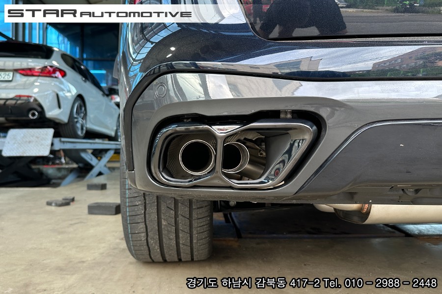 BMWG05 X5 LCI 준비엘 브릴란테 배기튜닝 및 MP퍼포먼스 블랙머플러팁 장착