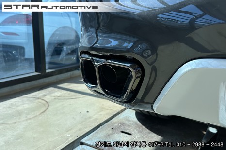 BMW G06 X6 LCI M60i 타입 블랙머플러팁 장착