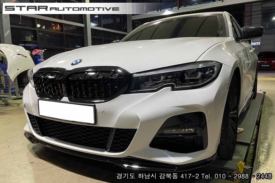 BMWG20 320i 퍼포먼스패키지 프론트립 사이드립 리얼디퓨져 장착