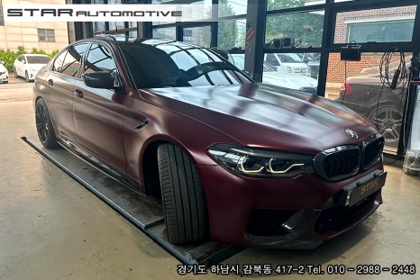 경기남부 / BMWF90 M5 CSL스타일 엔젤아이 및 카본 루프스포일러 카본 주유캡 장착 / 하남.광주