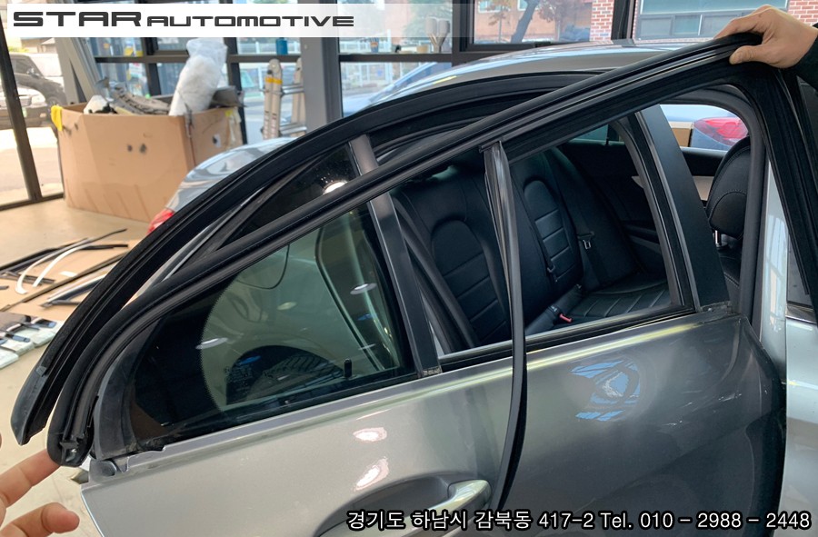 벤츠 W205 C200 아방가르드 옵션 윈도우크롬몰딩 테두리 교환