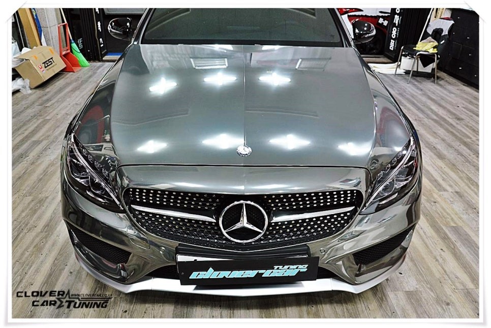 Benz C43 AMG #Avery #BlackChrome #Wrapping #블랙크롬랩핑 #전체래핑 [안산랩핑 안산크롬랩핑]작업 입니다. / 경기 화성 남양