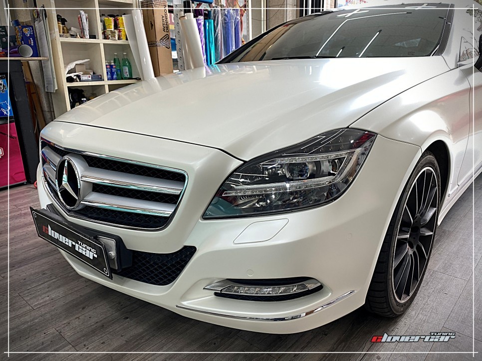 벤츠cls 슈팅브레이크 3m2080 사틴펄화이트 전체래핑 시공 [ 안산랩핑 ] 입니다 / 안산 상록구