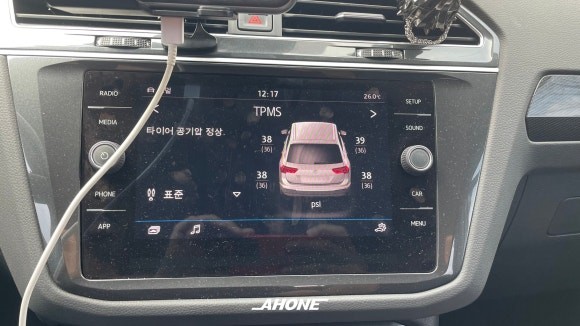 폭스바겐 티구안 프리미엄 TPMS 장착.
