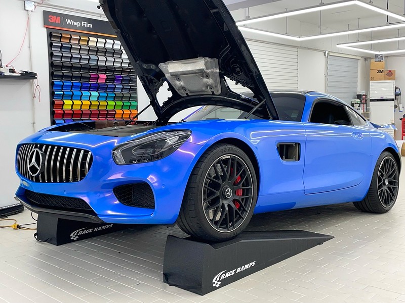 [강남랩핑] AMG GT 'LB 블루베리 파우더' 전체 랩핑 / 강남,개포,서초
