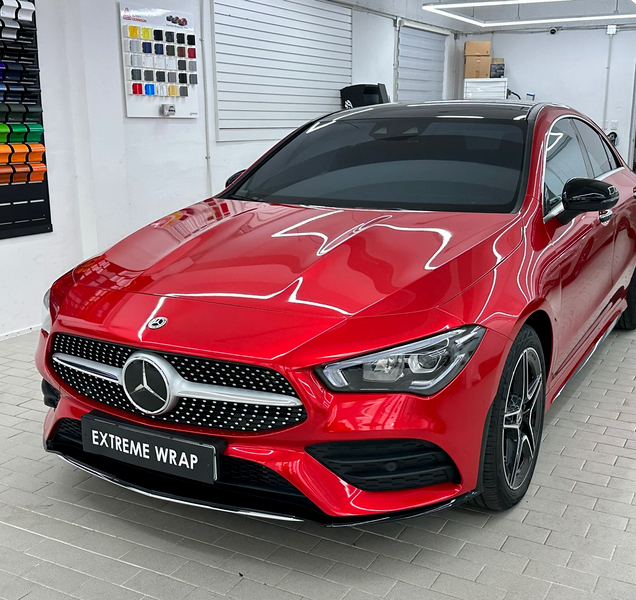 벤츠 CLA250 택랩 트루블러드 고광택 레드 전체 랩핑 / 강남,개포,서초
