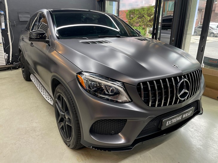 벤츠 GLE350d '사틴 다크 그레이' 전체 랩핑 - 익스트림 랩 - 무광 랩핑 - 서울 강남 랩핑샵