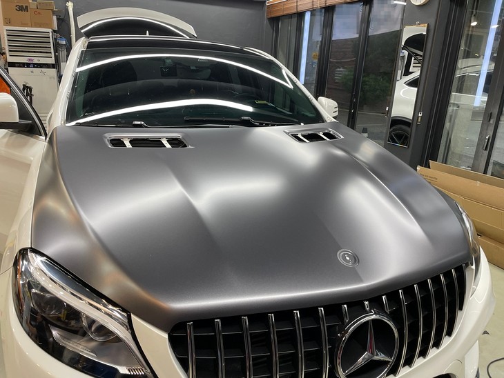 벤츠 GLE350d '사틴 다크 그레이' 전체 랩핑 - 익스트림 랩 - 무광 랩핑 - 서울 강남 랩핑샵