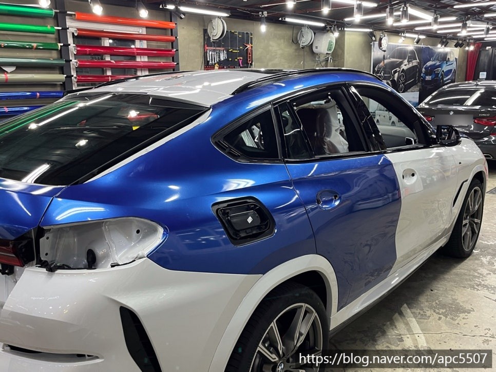 BMW X6 포티마오 블루 전체랩핑&시공 비용 / 용산구 문배동