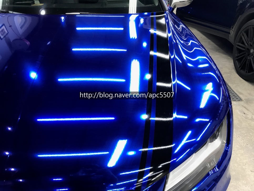 아우디 a7 블루 크롬 자동차랩핑 / 용산구 문배동