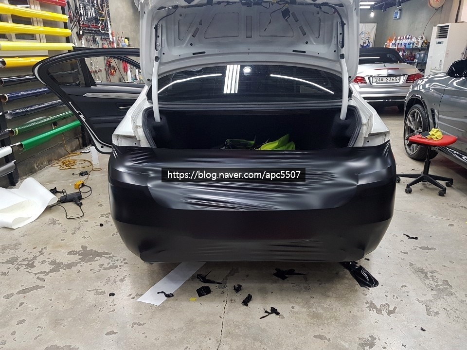bmw520d 사틴블랙 차량래핑 / 용산구 문배동