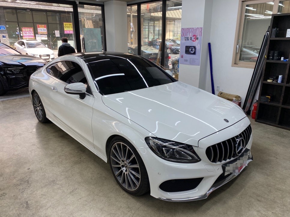 C43amg 쿠페 루프스킨, 사이드미러커버 포인트랩핑_덕소랩핑_다산랩핑_구리랩핑_위례랩핑_강동랩핑_마석랩핑
