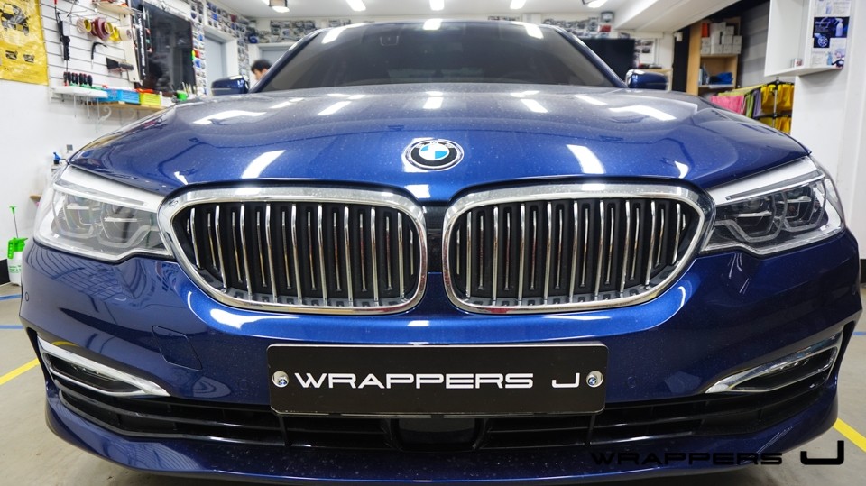 bmw 520d 럭셔리 그릴세로줄랩핑 크롬랩핑 그릴크롬제거 그릴랩핑 / 서울 마포구