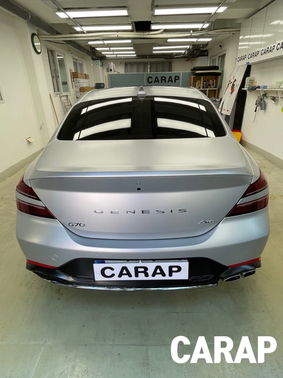 [중랑구 Carap] 제네시스 G70  전체랩핑! 에이버리 사틴 메탈릭 실버 시공은 카랩에 맡겨주세요! / 중랑구 면목동