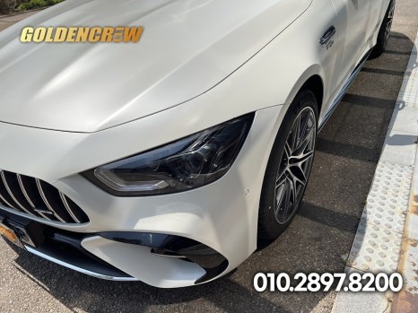 벤츠 gt43amg 인기필름 사틴화이트펄로 신차출고시 전체랩핑