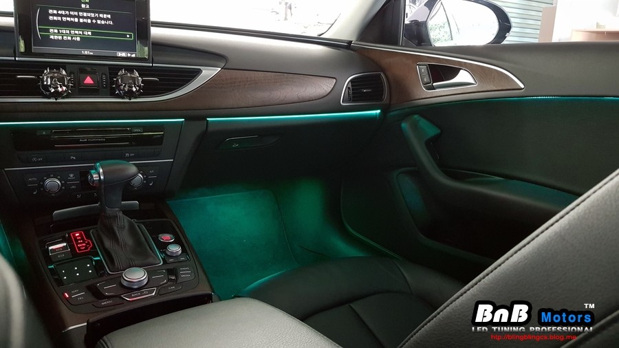 아우디 A6 A7 스마트 RGB 엠비언트 라이트 업그레이드! 더욱 밝고 선명한 실내 조명 무드램프 튜닝! / 거제 연초면