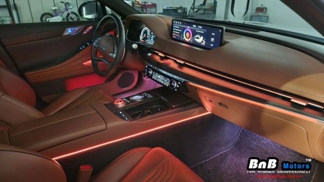 제네시스 G80(RG3) 실내 엠비언트 라이트 튜닝! 부족했던 순정엠비언트를 업그레이드! 거제 부산 창원 비앤비모터스! / 거제 연초면