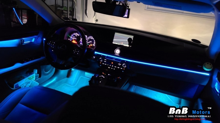 렉서스 ES300 하이브리드 심심했던 실내에 완벽한 변화를!! 비노출 엠비언트 튜닝으로 완성되는 인테리어 업그레이드! 경남 거제 창원 부산 김해 비앤비모터스! / 거제 연초면