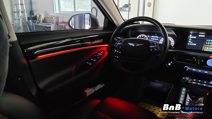 제네시스 G90 어두웠던 순정 엠비언트 무드등을 밝고 선명하게 업그레이드! 경남 거제 창원 부산 비앤비모터스 / 거제 연초면