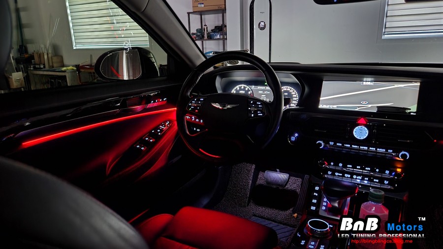 제네시스 EQ900 순정 엠비언트 광량 업그레이드! 순정기능 그대로 유지하며 순정대비 10배 밝은 엠비언트로 완성! 거제 창원 부산 비앤비모터스! / 거제 연초면