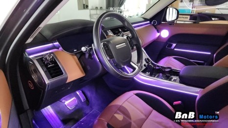 레인지로버 스포츠 간접조명 엠비언트 라이트 튜닝! 실내 감성을 더해주는 필수 튜닝 아이템! 거제 부산 창원 비앤비모터스! / 거제 연초면