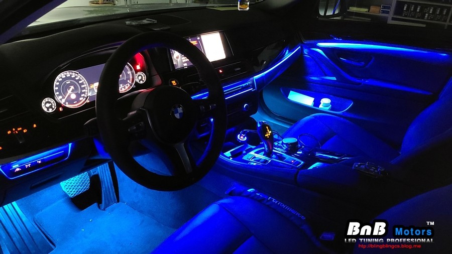 BMW 520d 비노출 엠비언트 튜닝으로 완벽해진 실내 무드등! 경남 거제 창원 부산 김해 울산 비앤비모터스 / 거제 연초면