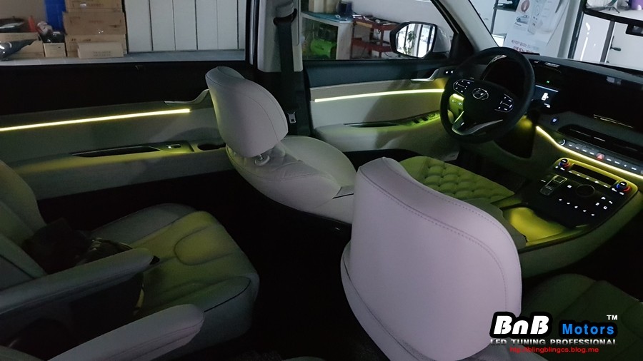 펠리세이드 실내 무드램프 튜닝의 기준! 3세대 스마트 엠비언트 라이트! 거제 창원 부산 앰비언트 전문점! / 거제 연초면