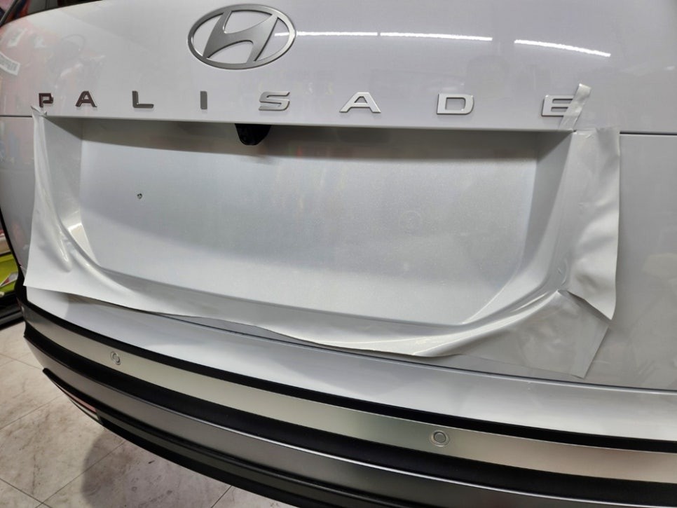 더올뉴 펠리세이드 신형 번호판 패널 부분랩핑 / 양주시 덕정동