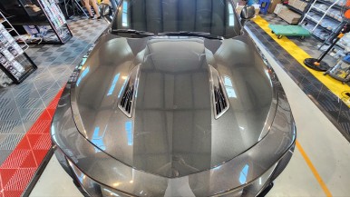 카마로 후드가니쉬 카본 수전사 작업 후기: 블랙 하이그로시에서 카본 패턴으로 변신! / 경기 광주