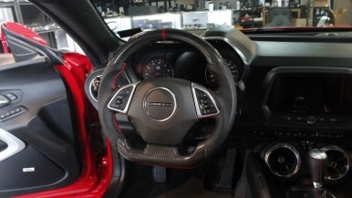 카마로 리얼 카본 D컷 핸들과 카본 수전사 프론트립 작업 / 경기 광주