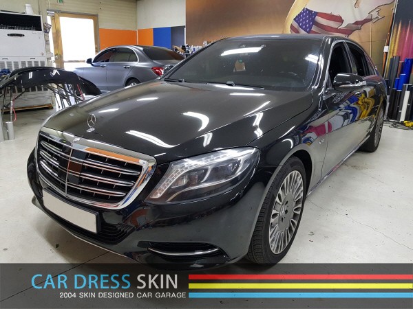 S600 마이바흐 블랙▶화이트 래핑 + 엠블럼 도색