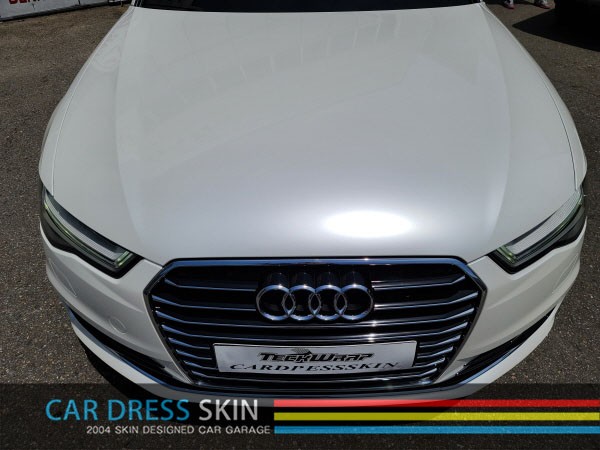 인천 카스킨 카드레스스킨 Audi A6 화이트펄(진주펄) 자동차랩핑 / 인천 서구