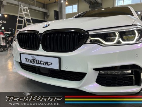 랩핑으로 티 나지 않게 사고 수리까지? BMW 520d G바디 화이트카멜레온 택랩(TeckWrap) 라벤더펄 전체랩핑 / 인천 서구