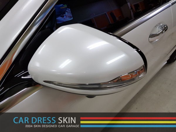 벤츠 S350 전체 화이트 펄 래핑+엠블럼 블랙도색 / 인천 서구