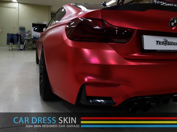 BMW M4 튜닝 무광레드크롬 인천래핑 (택랩)