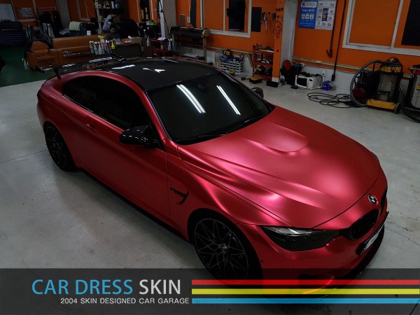 BMW M4 튜닝 무광레드크롬 인천래핑 (택랩)