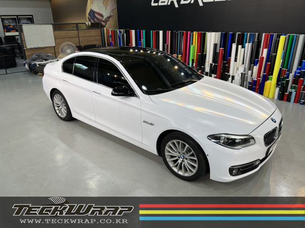 BMW F10 5시리즈 순정 화이트에서 무광화이트로 랩핑 (Feat.색상비교) / 인천 서구