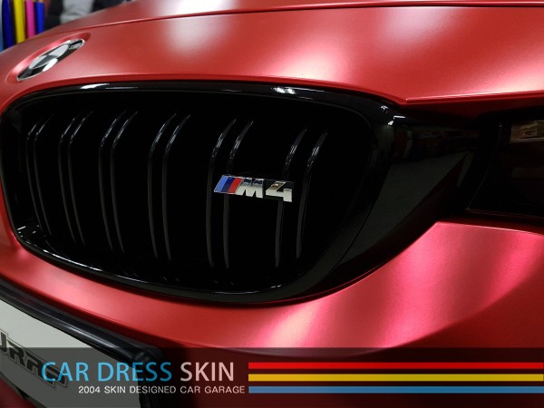 BMW M4 튜닝 무광레드크롬 인천래핑 (택랩)