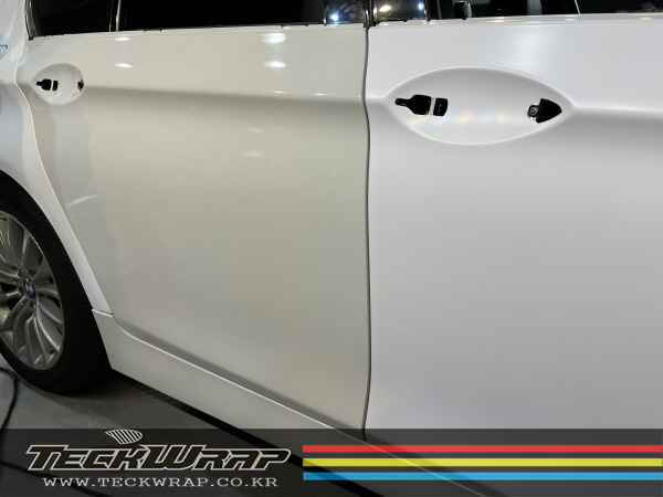BMW F10 5시리즈 순정 화이트에서 무광화이트로 랩핑 (Feat.색상비교) / 인천 서구