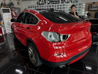BMW F26 X4 강렬한 레드 랩핑으로 스포츠성이 짙어지다. [전체랩핑, 루프스킨, 포인트 랩핑] 대전 카드레스스킨 / 대전 중구 산성동