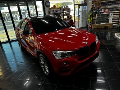 BMW F26 X4 강렬한 레드 랩핑으로 스포츠성이 짙어지다. [전체랩핑, 루프스킨, 포인트 랩핑] 대전 카드레스스킨 / 대전 중구 산성동